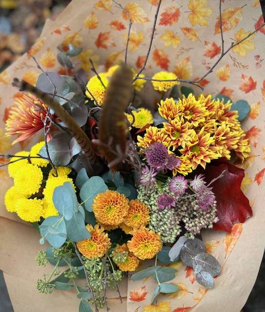 Autumn Leaves Bouquet of Flowers by Hacketts Florist in Penistone